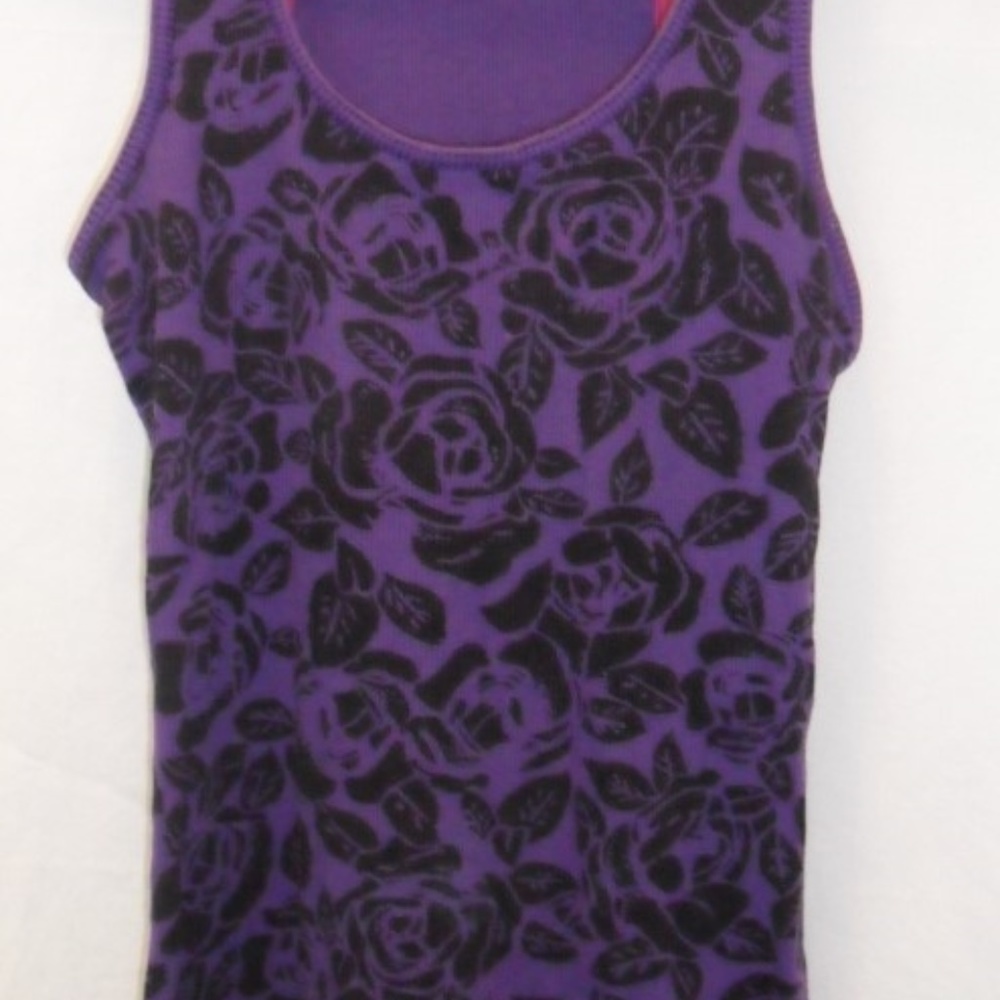 Max Rave Tank Top Black Rose Print